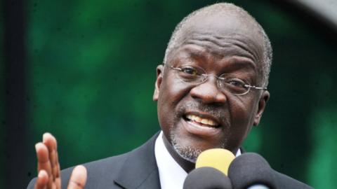 Tanzania's President elect John Pombe Magufuli addresses members of the ruling Chama Cha Mapinduzi Party (CCM) at the party"s sub-head office on Lumumba road in Dar es Salaam, October 30, 2015.