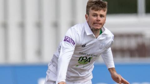 Hampshire spinner Mason Crane took 3-27 in the Leicestershire first innings and has far taken 3-101 in the second