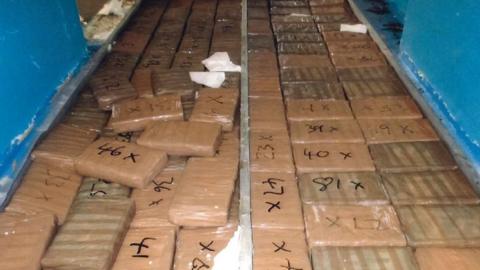 A stash of drugs seized in April 2020