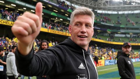 Ronan O'Gara gives a thumbs-up after La Rochelle's Champions Cup win
