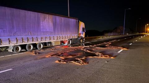 Diesel spill on M25