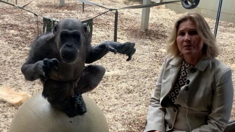 Zoo animal and Sharon Redrobe