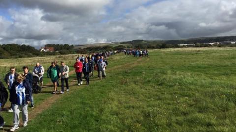 Walkers on the route