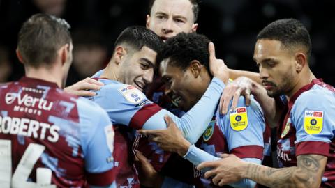 Burnley's Nathan Tella celebrates scoring against Hull City