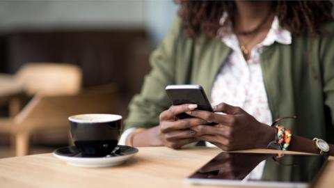 Woman using phone