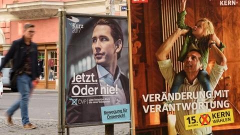 Election posters in Vienna, 12 October