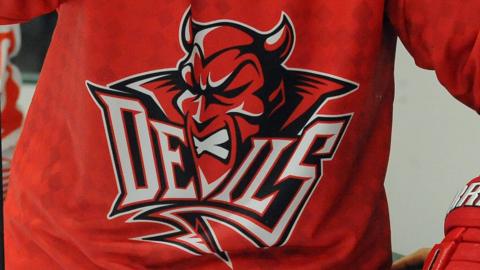 Cardiff Devils crest on jersey