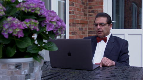 Dr Akhtar connects via video link from his home in Essex