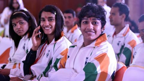 Babita Phogat at a ceremony ahead of the 2016 Rio Olympics