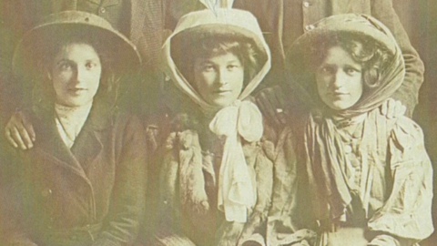 Etta (front middle) died from respiratory disease in England in April 1917