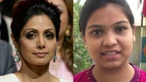 Composite image of Sridevi and a fan