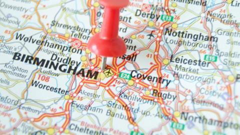 Midlands map