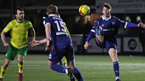 Airbus UK's Sam Rickett in action in the defeat against Caernarfon