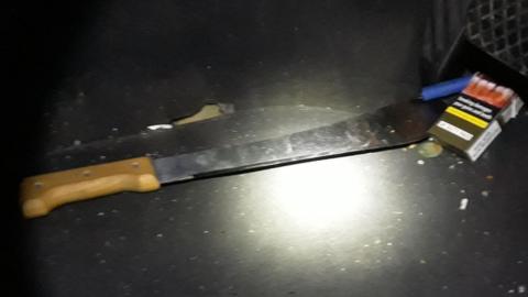 A machete found in an Audi by police