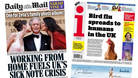 Front pages of the Daily Mail and the i newspaper, 16 May 2023