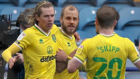 Todd Cantwell celebrates scoring Norwich's second goal