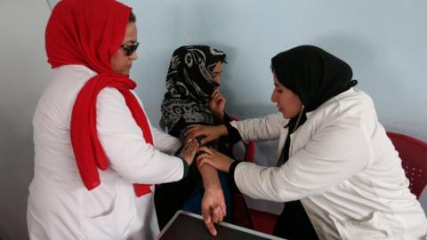 An Afghan drug addict receives medical treatment at Addiction Recovery Center (ARC) in Herat, Afghanistan, 13 February 2017