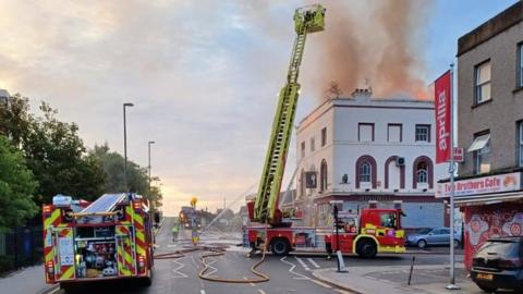 Firefighters tackle pub fire