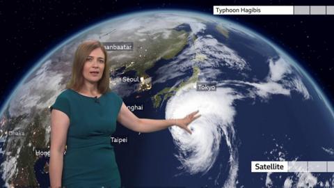 Alina Jenkins highlights the satellite image of Typhoon Hagibis