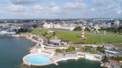 Plymouth aerial view of the Hoe