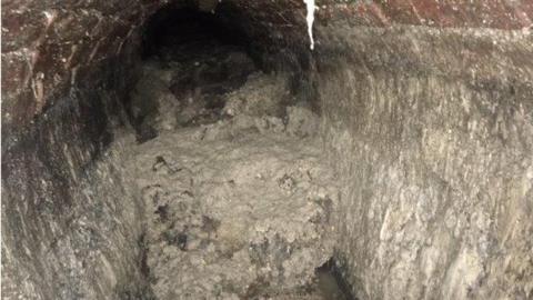 The sewer with a fatberg inside