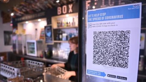 QR check-in in cafe