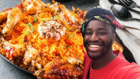 Akin Wright and his favourite jollof rice