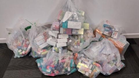 Bags of seized vapes