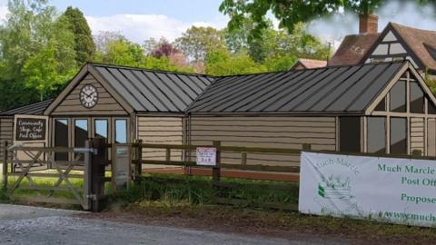 Artist's impression of the proposed new shop and café for Much Marcle