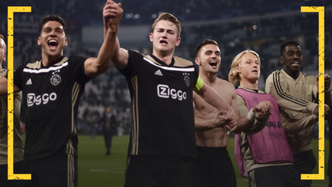 De Ligt and Ajax celebrate victory over Jutentus