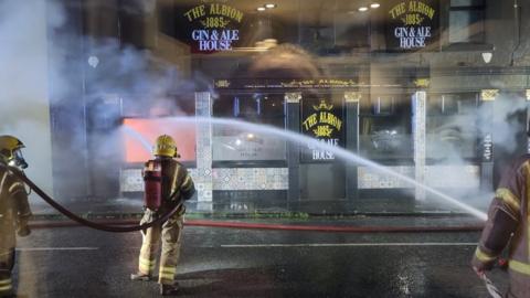 Fire services tackling blaze at Albion Gin and Ale House