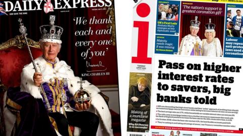 The Daily Express and i front pages