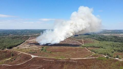 Aerial view of fire