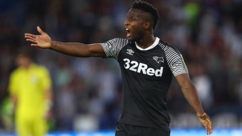 Florian Jozefzoon in action for Derby County