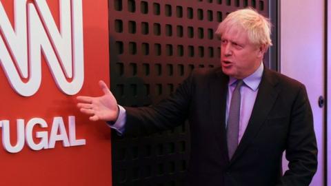 Boris Johnson at the CNN summit in Portugal