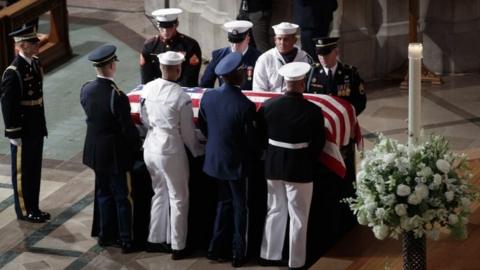 Senator John McCain's funeral at the Washington National Cathedral, 1 September 2018