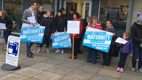 Paulton Maternity Services protest against cuts