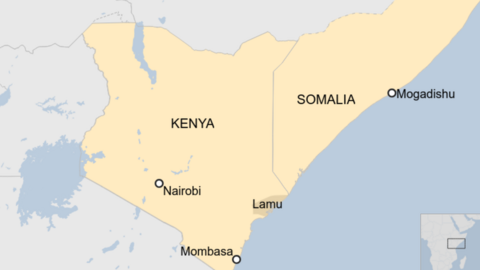 Map of Kenya and Somalia