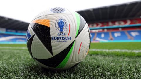 Euro 2024 ball at Cardiff City Stadium