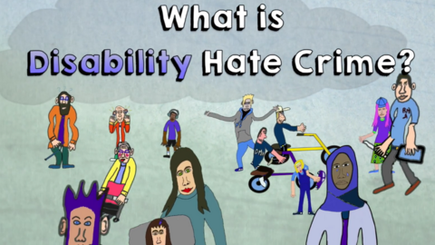 Still from video about disability hate crime