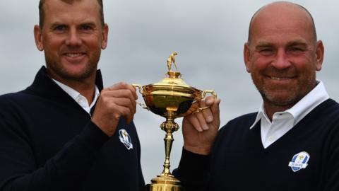 Europe captain Thomas Bjorn and vice-captain Robert Karlsson