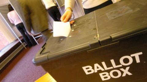 Ballot box in polling station