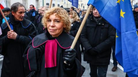 Judges, lawyers and supporters attend the Thousand Robes March in Warsaw, Poland on 11 January 2020.