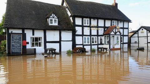 flooded pub