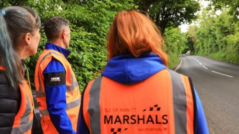 Marshals watching TT races