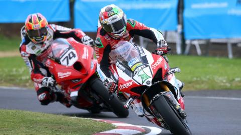 Glenn Irwin and Davey Todd in Superbike action