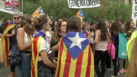 Catalan students rallying for independence