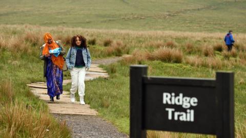 Two women on the ridge trail