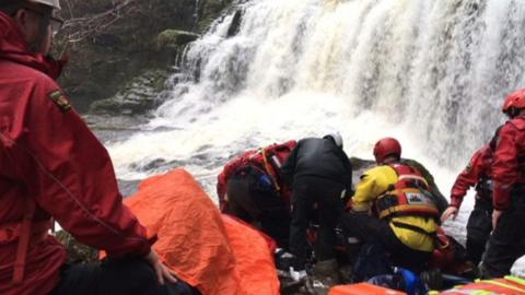 Central Beacons Mountain Rescue at Ystradfellte rescue, March 2017