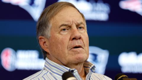 Bill Belichick at a news conference